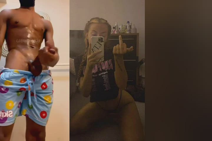 bbc babecock blonde cum cumshot fitness interracial muscles gif