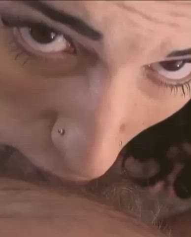 arabelle raphael blowjob close up deepthroat gag reflex gagged gagging spit gif