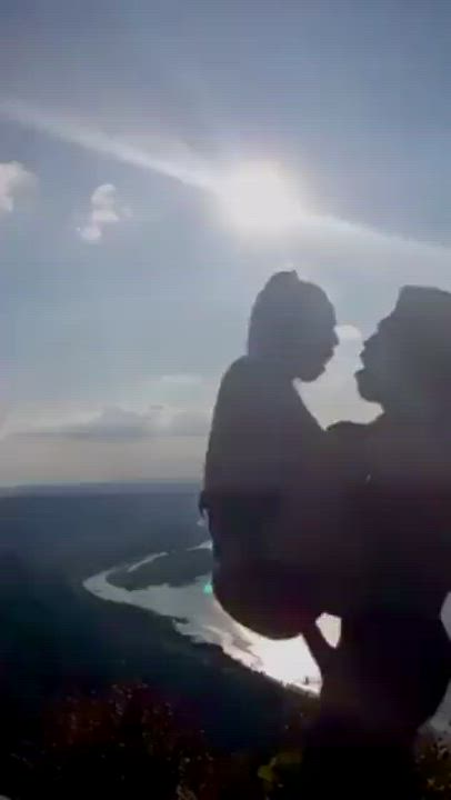 Amateur Ebony Couple Outdoor gif