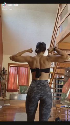 Fitness Muscular Girl TikTok gif