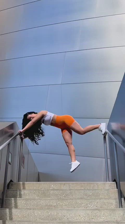 brunette fit flexible non-nude gif