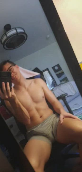 I love wearing thin shorts to the gym