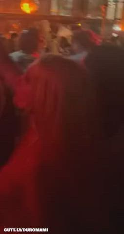 Blonde flashing boobs in the nightclub