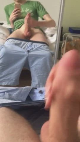 male masturbation masturbating mirror monster cock solo thick cock gif
