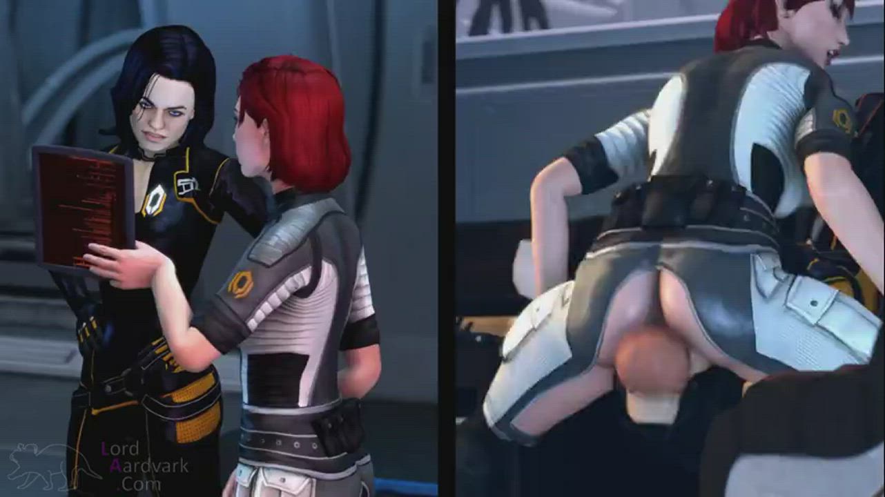Futanari Commander Femshep and Miranda Short Movie(Lordaardvark)[Mass effect ]
