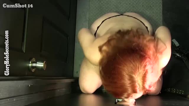 Gloryhole Secrets Redhead Gilf swallows strangers cum