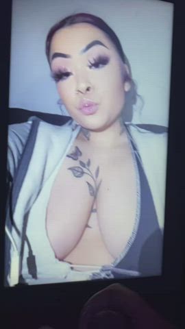 big tits cumshot tribute gif