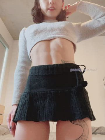 Peeking out of my short skirt 😝