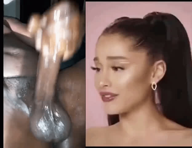 ariana grande bbc babecock big dick cock cum cumshot teen gif