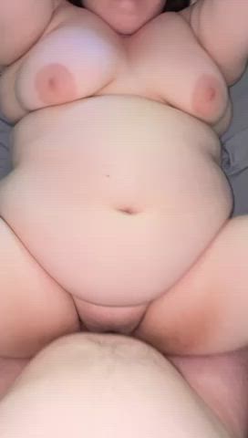 bbw big tits bouncing tits little dick gif