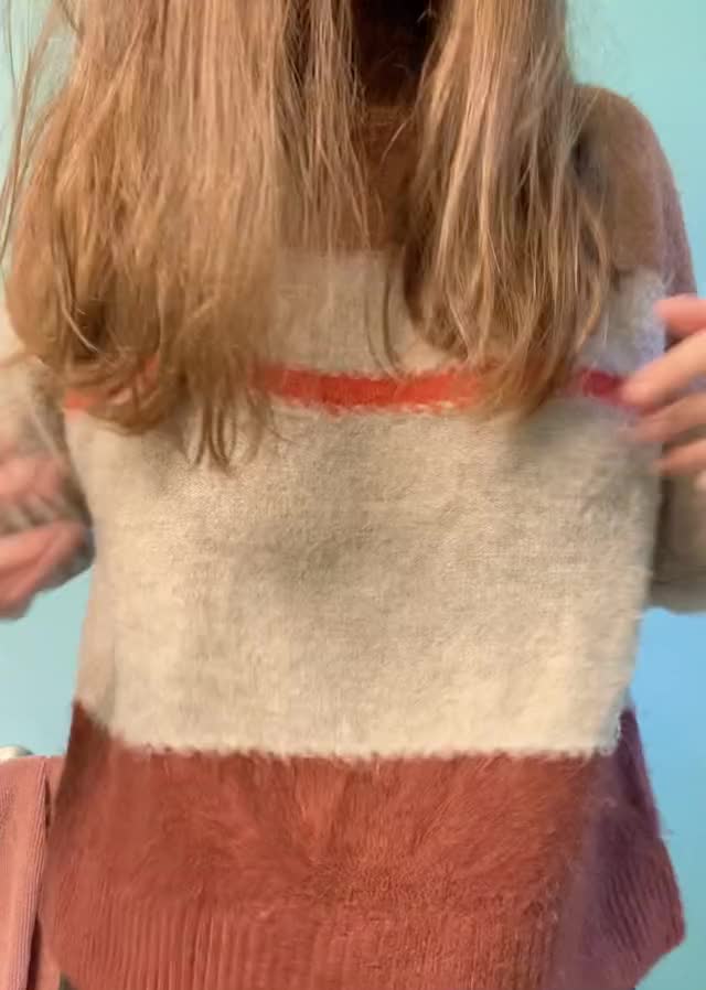 No bra necessary under this sweater