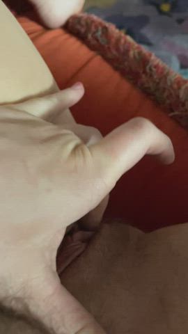 I love to play with my wetness while I edge (OC)
