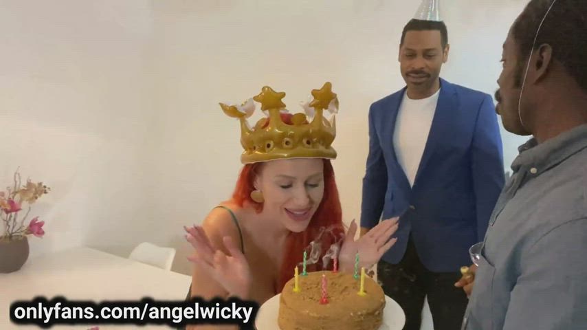 Angel Wicky BIRTHDAY Interracial Gangbang Party