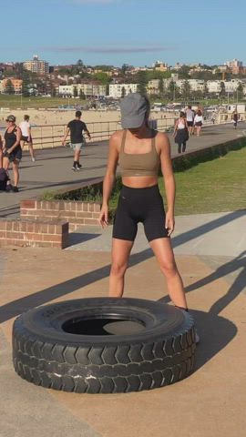 ass celebrity legs maia mitchell natural tits spandex workout gif