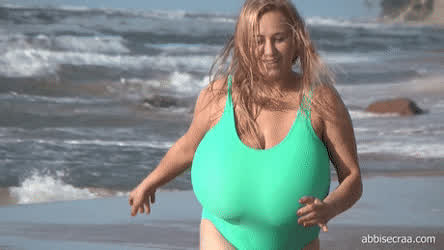 Beach Big Tits Natural Tits gif
