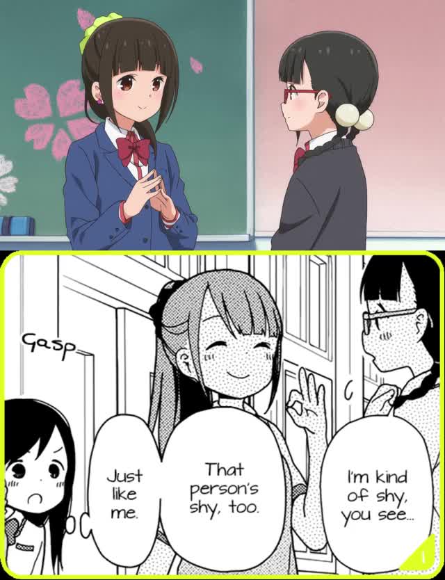 [Hitoribocchi no Marumaru Seikatsu - Episode 1 Chapter 14] Anime vs. Manga - Bocchi
