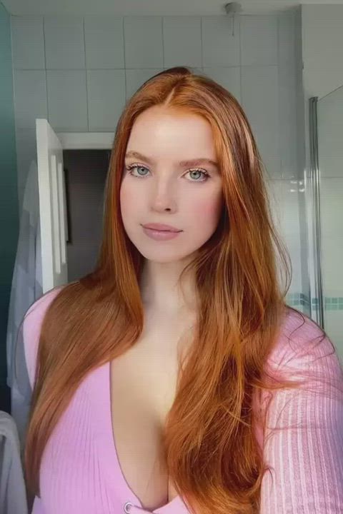 Busty Model Redhead gif