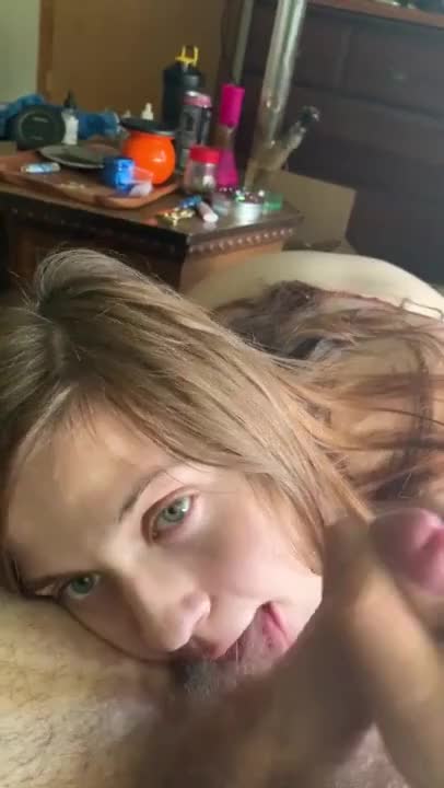 the girl looks quite playful, but this guy needs some manscaping