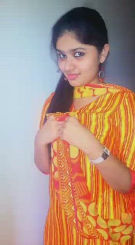 Cute Desi GF Convinced by her Naughty BF to record herself While taking b@th &amp;