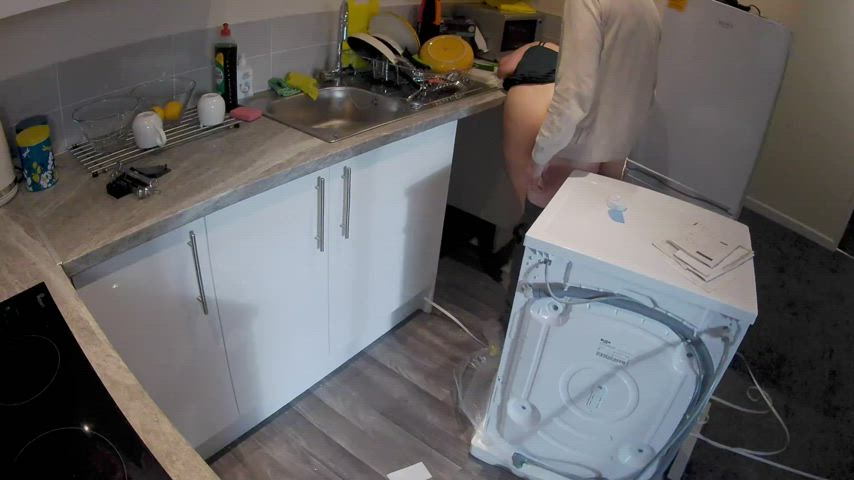 kitchen sex standing doggy gif