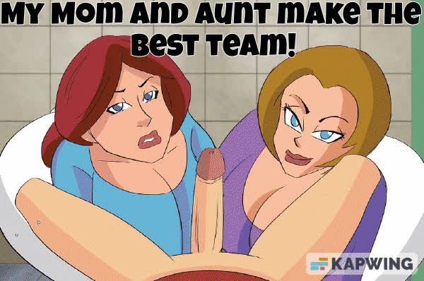 aunt blowjob double blowjob mom son gif
