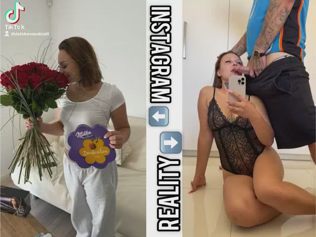 Amateur Babe Blowjob Chubby Curvy TikTok gif
