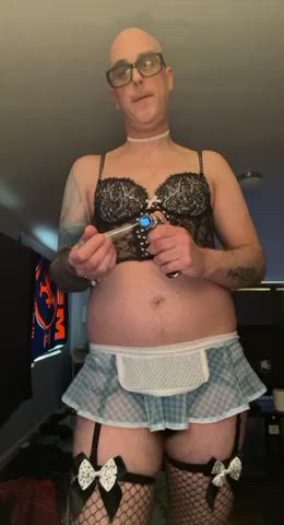 Dancing Femboy Lingerie Smoking gif