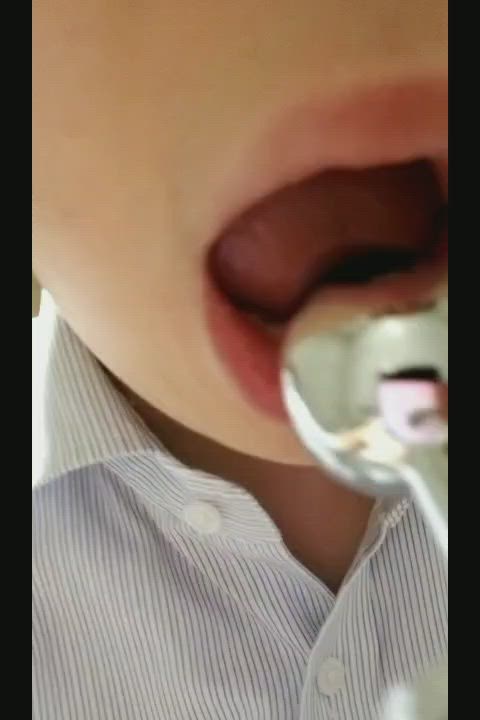 Finally, master made me suck on the plug... it was so cold in the morning but it