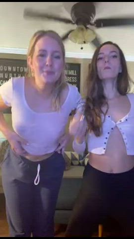 Blonde Flashing Tits gif
