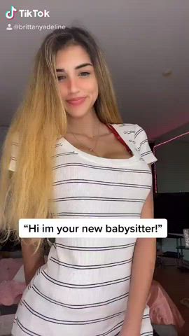 Babysitter Big Tits Eye Contact Huge Tits Lingerie TikTok gif