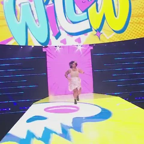 babe big tits natural tits wrestling gif