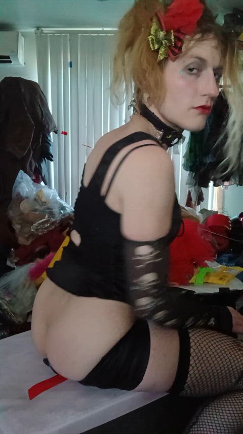 ass blonde booty cum on tits cute eye contact femboy homemade sissy tease gif