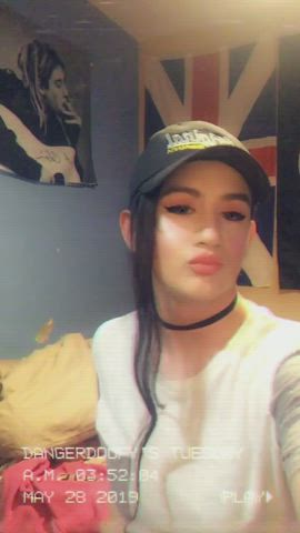 brunette femboy trans gif