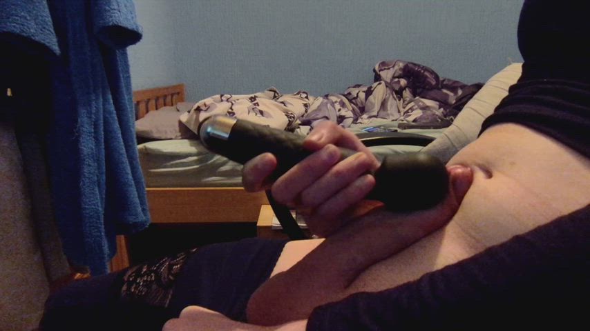 cock cum cumshot femboy hands free masturbating orgasm sissy solo trans gif