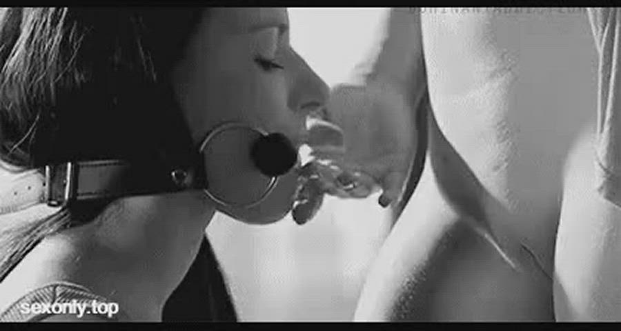 Using her spit for lub