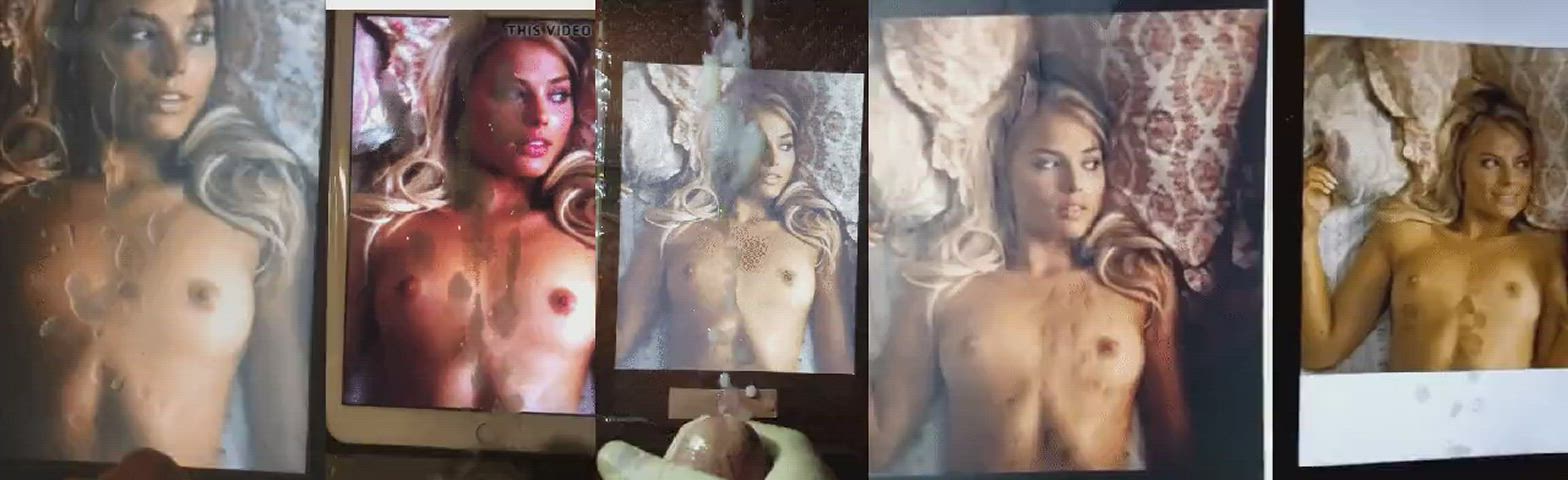 Cumshot Margot Robbie Tribute gif