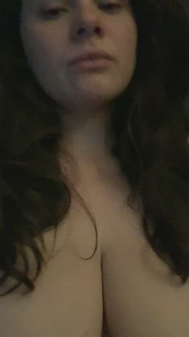 MILF playing with her saggy tits and nipples