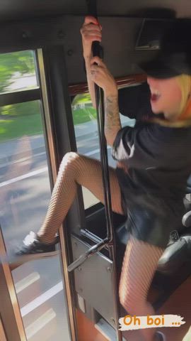 60fps AI Upscaled Avril Lavigne Celebrity Fishnet Legs gif