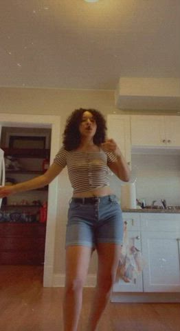 Chubby Dancing Ebony Latina MILF Smoking gif