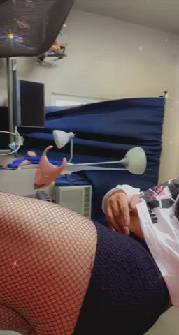 bubble butt femboy fishnet panties thick thighs gif