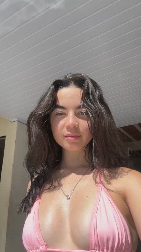 ass big ass brunette micro bikini pale thick-booty gif
