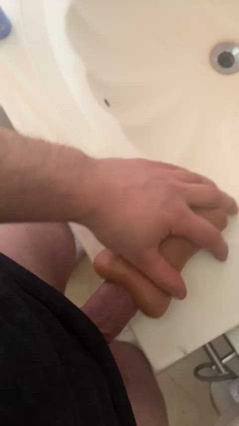 asshole cum fucktoy jerk off thick cock wet gif