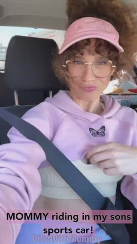 Riding in my sons race car! Things can get a little titty.. [mf] milf