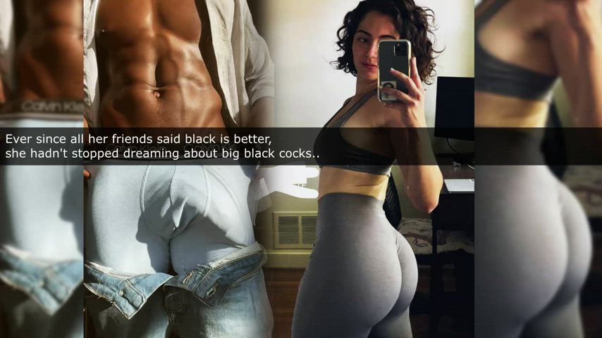 Asshole BBC Big Ass Big Dick Caption Cuckold Doggystyle Interracial Teasing gif