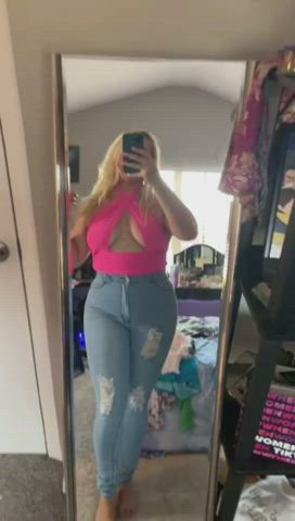 big tits blonde cumshot jeans pawg sideboob tiktok underboob r/tiktits gif