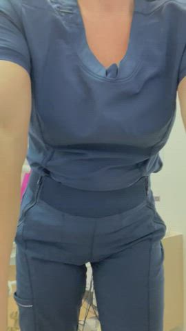 big tits blonde flashing nurse tits work forty-five-fifty-five gif