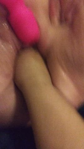 She's such a good girl and almost took the whole fist! Give baby girl some words