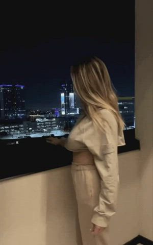 Down the balcony