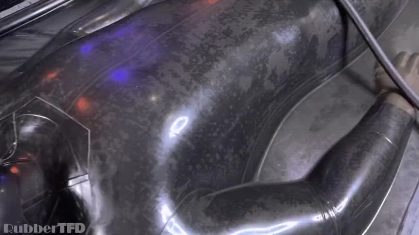 bdsm blindfolded bondage cock milking fetish latex latex gloves machine oral rubber
