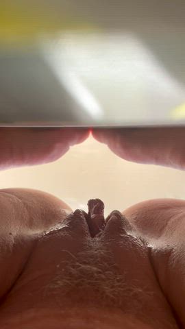 Watch the sweat drip off my pussy slowly…